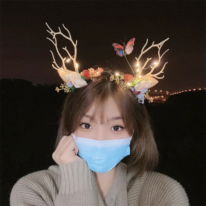 Korean Style Fox Cat Ear Headband with LED Light - Image 23