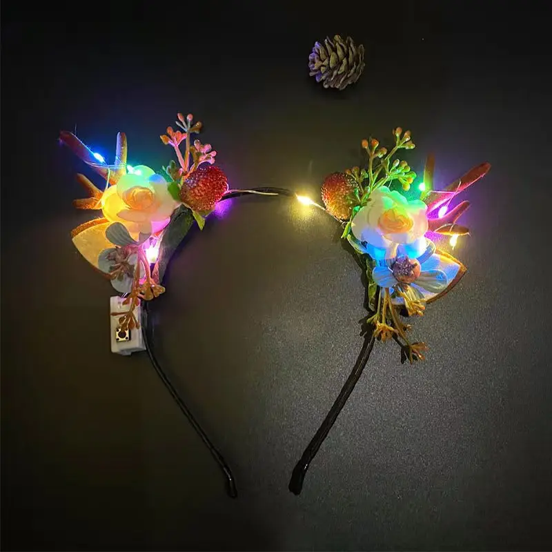 Korean Style Fox Cat Ear Headband with LED Light - Image 30