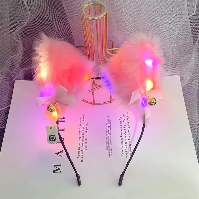 Korean Style Fox Cat Ear Headband with LED Light - Image 4