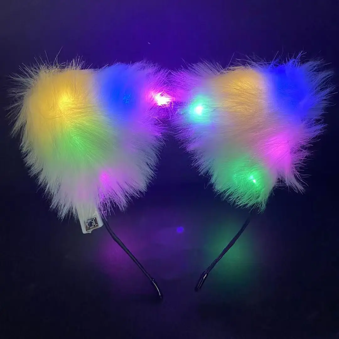 Korean Style Fox Cat Ear Headband with LED Light - Image 7