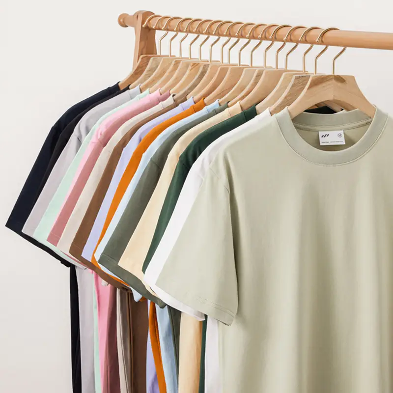 Pink 240g Men's Cotton T-Shirt Short Sleeve Crew Neck