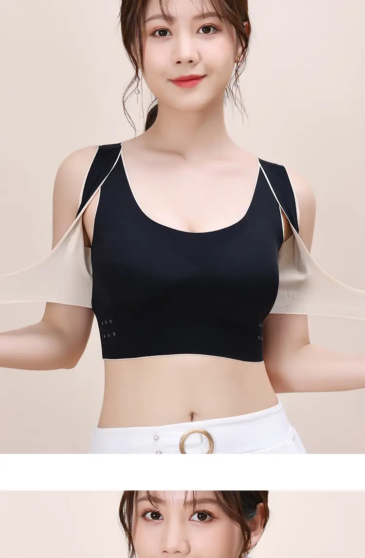 Seamless Bra with Front Buckle & Cross Back Design — feature 18