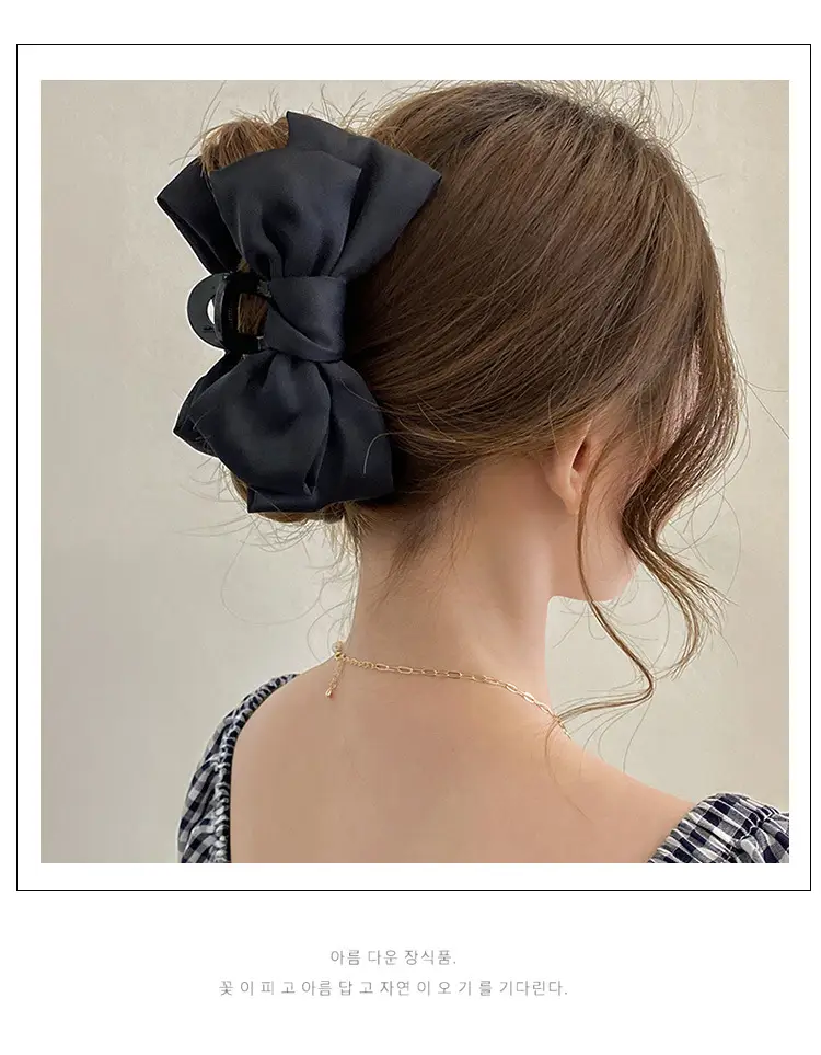 Black Princess Hair Clip Large Bow Clip — feature 21