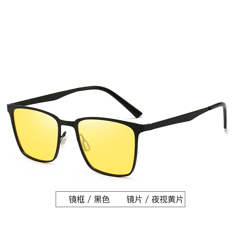 Men Polarized Sunglasses Black Silver Night Vision UV400