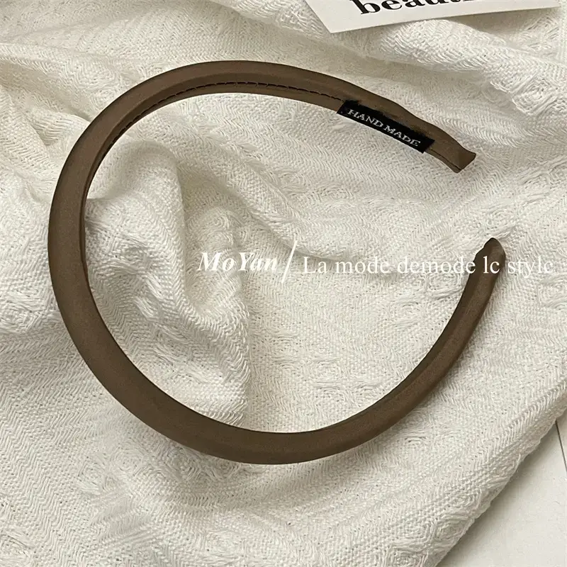 Narrow Hair Band Satin Silk Black White Female Headband — feature 5