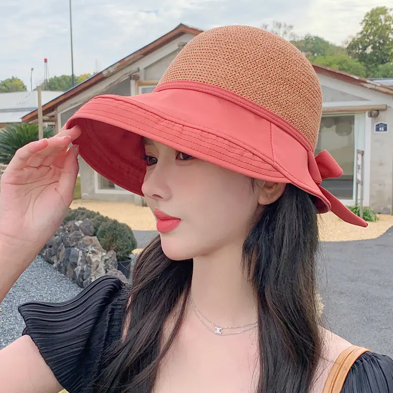Pink Mesh Sun Hat for Women Beach Travel - Image 3