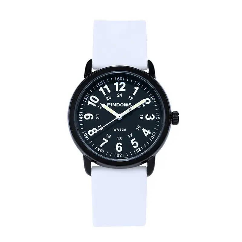 Pinegros Quartz Watch 38MM Black Strap 50mm Display