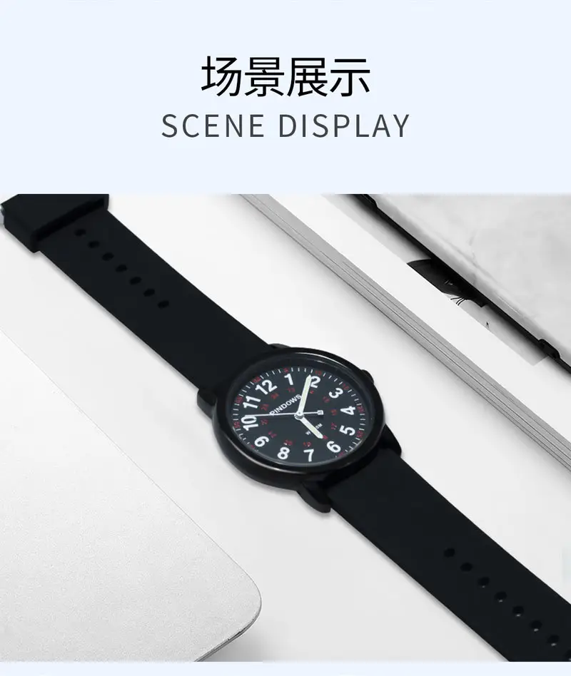 Pinegros Quartz Watch 38MM Black Strap 50mm Display — feature 12