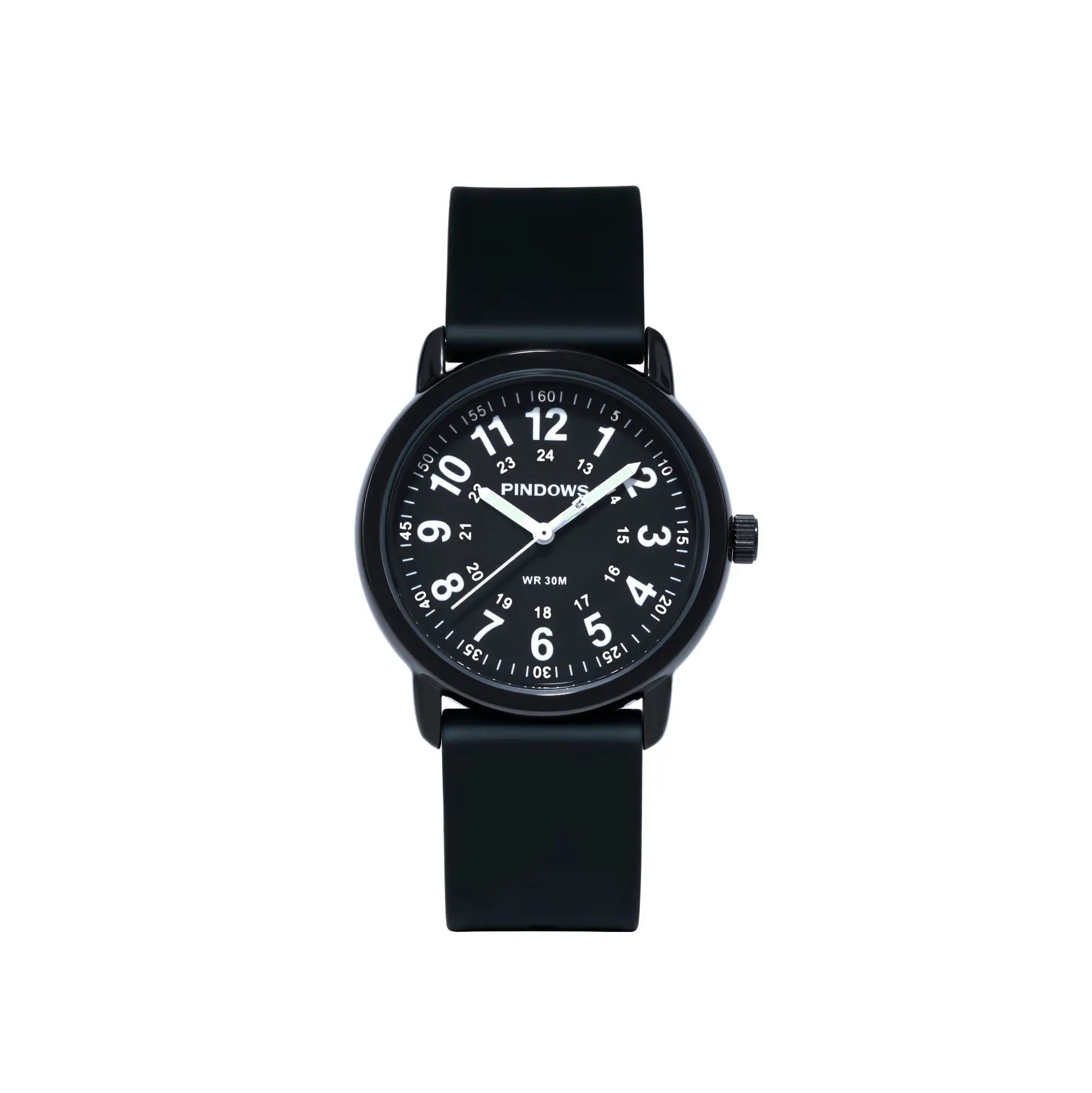 Pinegros Quartz Watch 38MM Black Strap 50mm Display