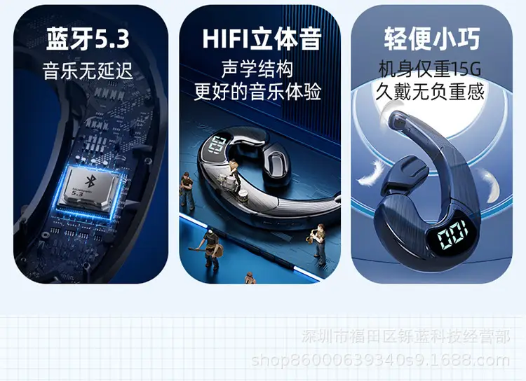 Wireless Bluetooth Headset with LED Display & 300M Audio — feature 6