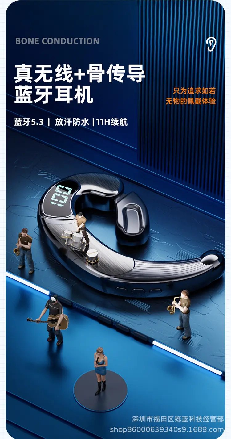 Wireless Bluetooth Headset with LED Display & 300M Audio — feature 7