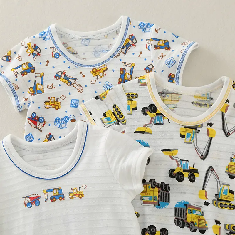 2023 Kids Cotton Baby T-Shirt Set White Japanese Style - Image 3