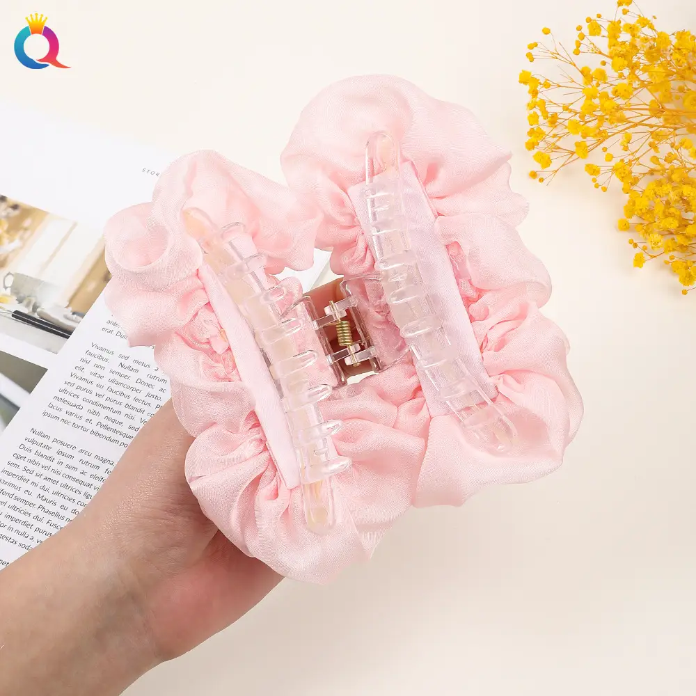 Qiyue Chiffon Rose Hair Clip Pink Large - Image 7