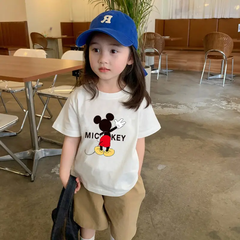 Cotton Mickey Mouse Short Sleeve T-Shirt for Girls - Image 6