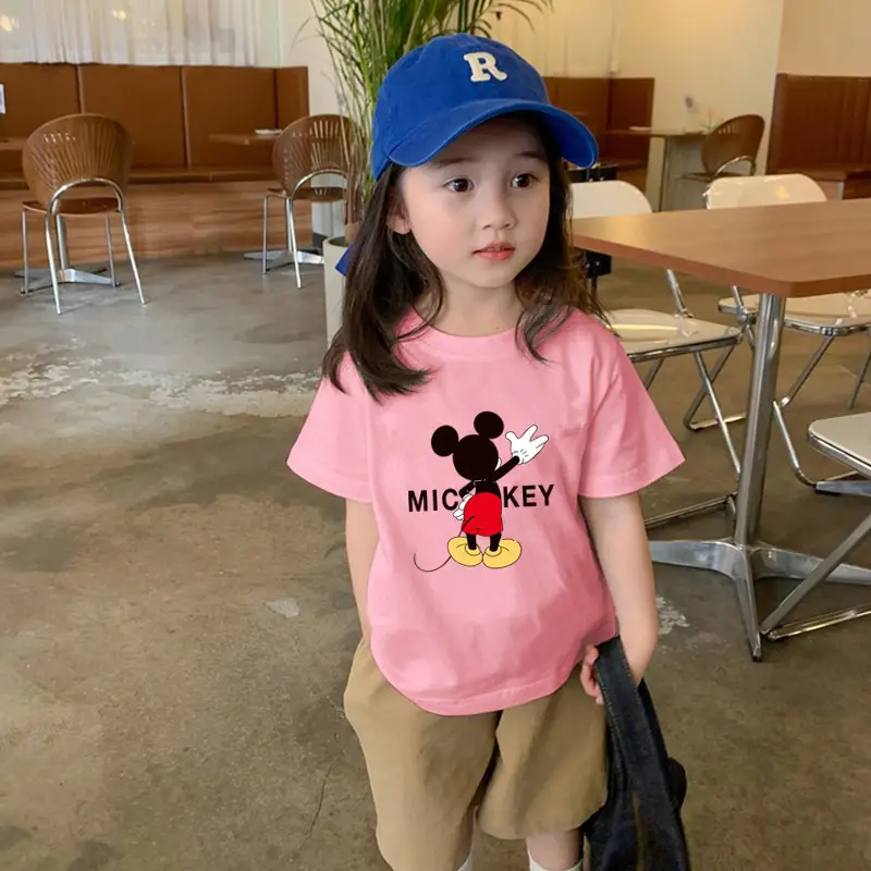 Cotton Mickey Mouse Short Sleeve T-Shirt for Girls - Image 7