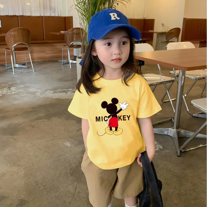 Cotton Mickey Mouse Short Sleeve T-Shirt for Girls - Image 8