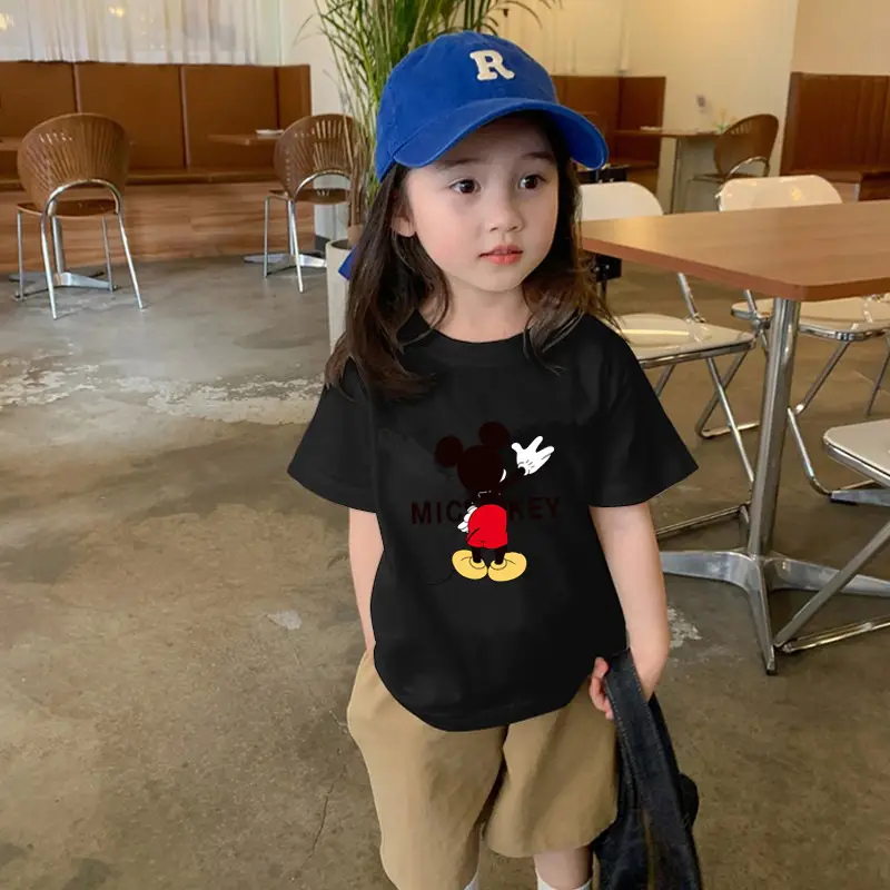 Cotton Mickey Mouse Short Sleeve T-Shirt for Girls — feature 4