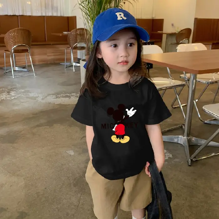 Cotton Mickey Mouse Short Sleeve T-Shirt for Girls - Image 2