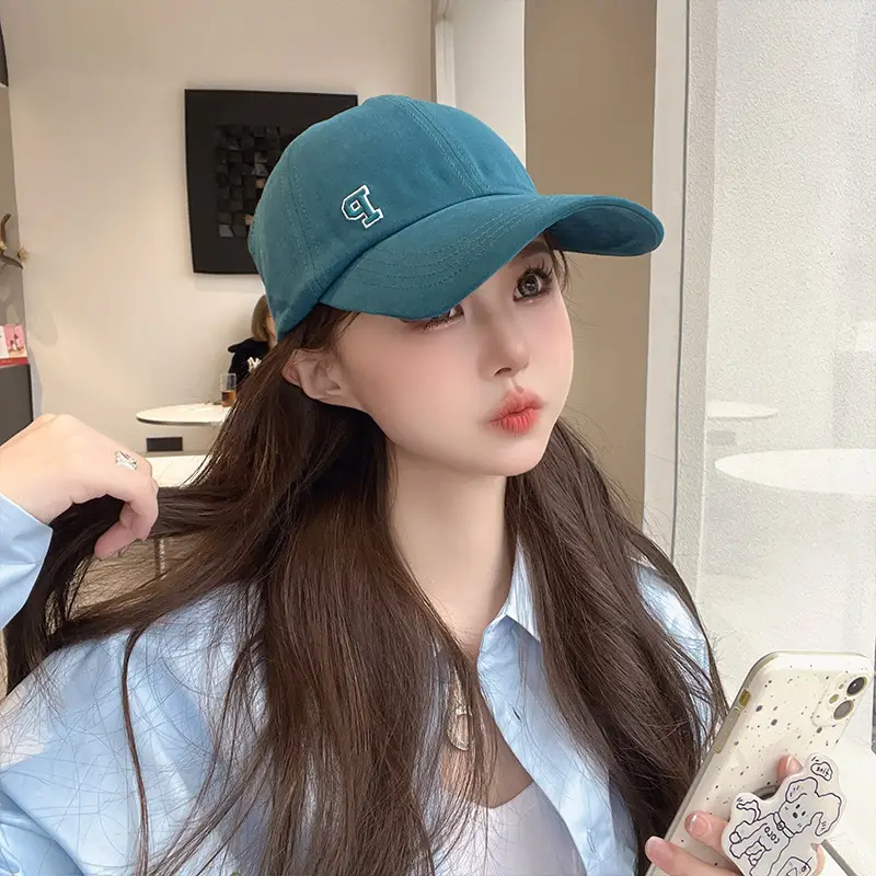 Women's Teal Baseball Cap with Pony Tail Spring Summer Anti-UV Hat - Image 4