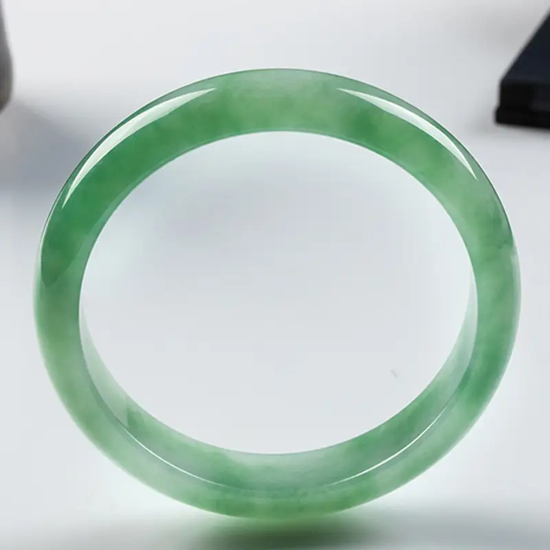 Clearance Random Natural Myanmar Jadeite Bracelet Light Green - Image 2