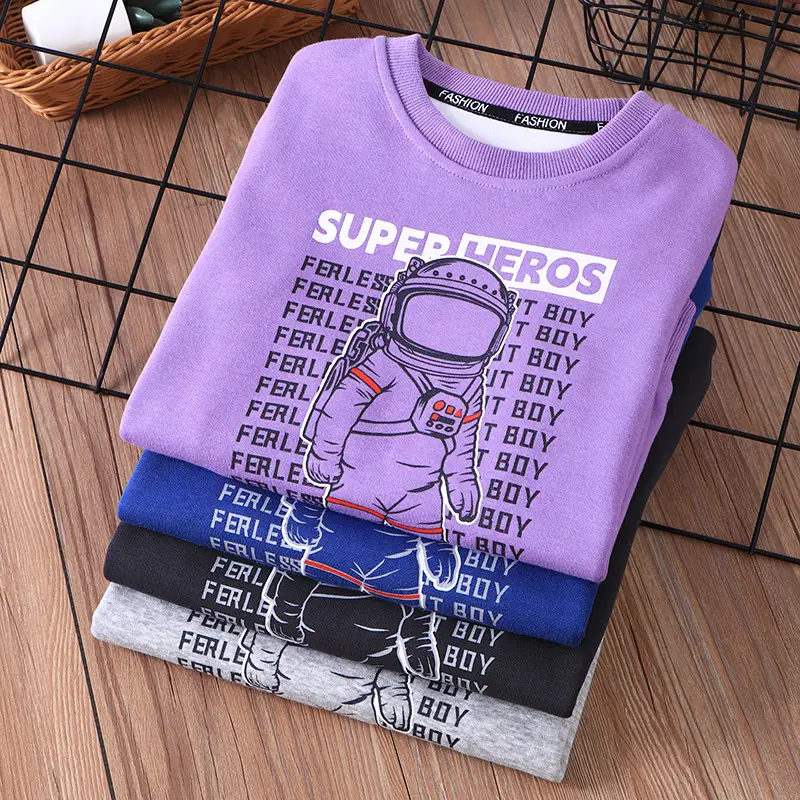 Kids Super Boy Sweatshirt Blue Long Sleeve Summer Wear - Image 6