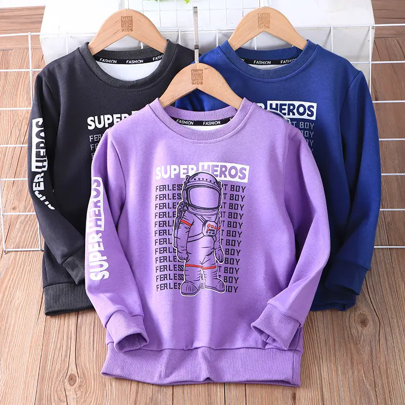 Kids Super Boy Sweatshirt Blue Long Sleeve Summer Wear - Image 7