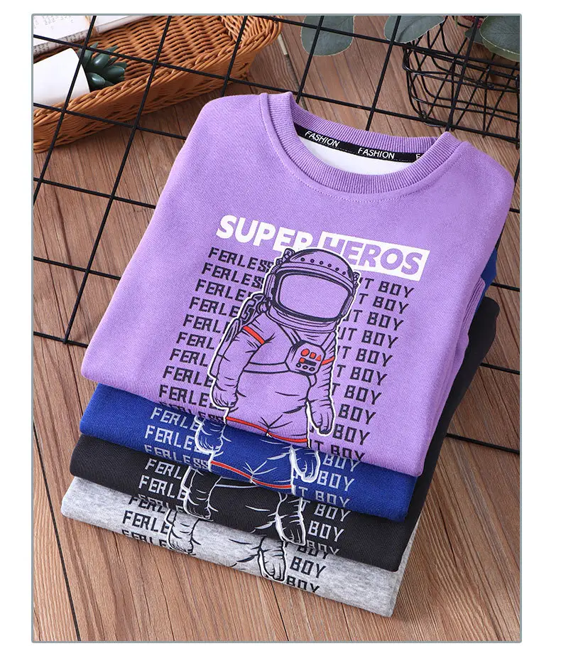 Kids Super Boy Sweatshirt Blue Long Sleeve Summer Wear — feature 18