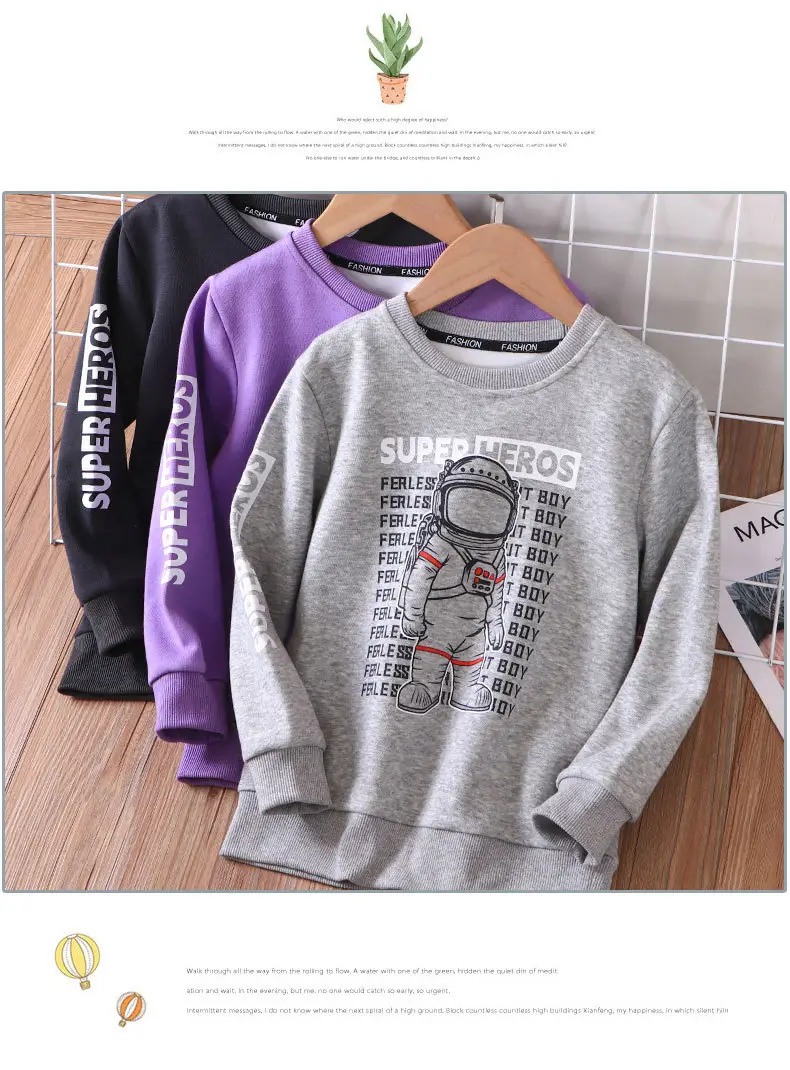 Kids Super Boy Sweatshirt Blue Long Sleeve Summer Wear — feature 19