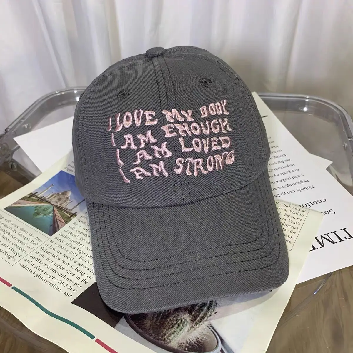 American Hat Street Soft Top Letter Embroidered Baseball Cap