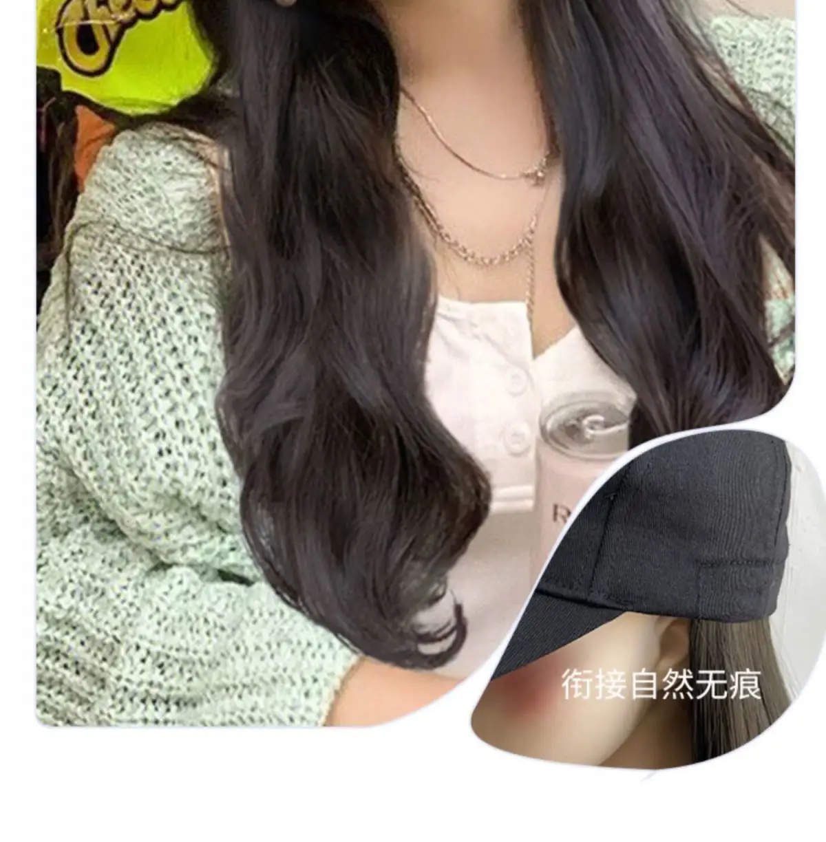 Women's R-Letter Long Curly Hair Cap Autumn Winter 2022 — feature 5
