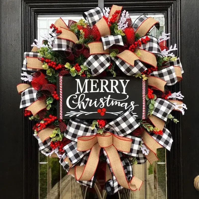 Christmas Letter Wreath American Decor Door Hanging - Image 3