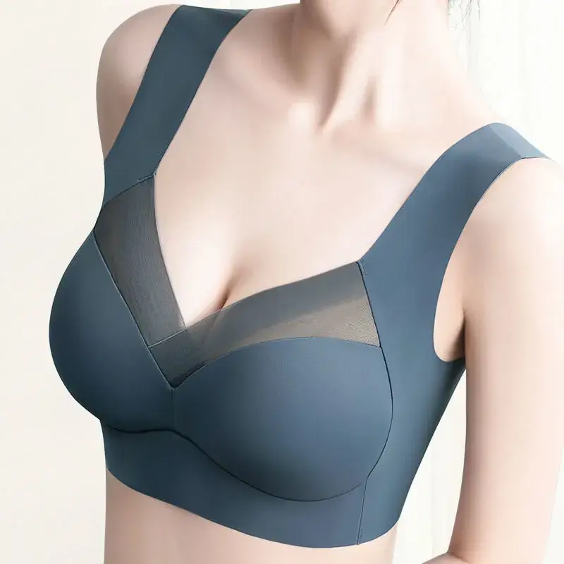Women's Seamless Push-Up Sports Bra Blue - Image 9