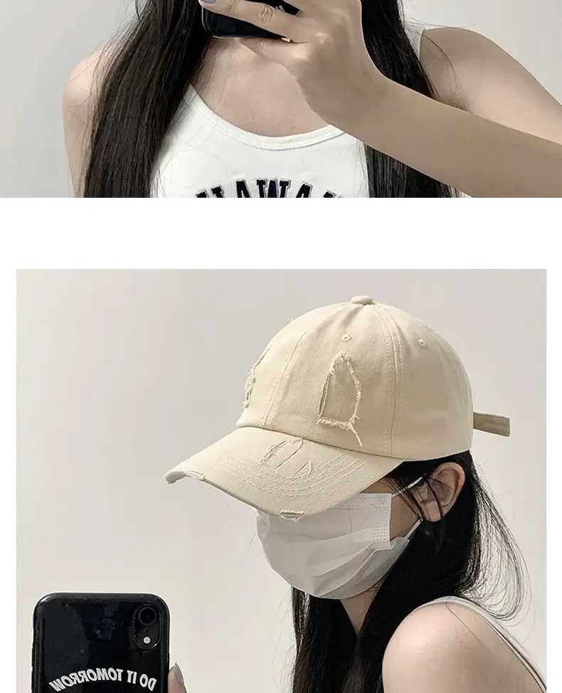 White Unisex Baseball Cap with Duckbill Design — feature 10