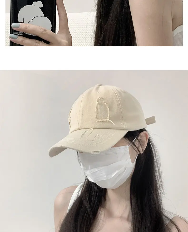 White Unisex Baseball Cap with Duckbill Design — feature 11