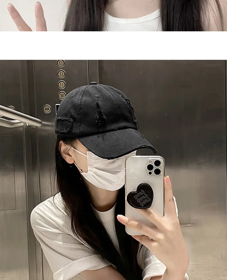 White Unisex Baseball Cap with Duckbill Design — feature 12