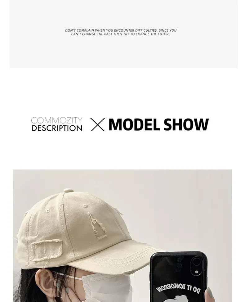 White Unisex Baseball Cap with Duckbill Design — feature 8