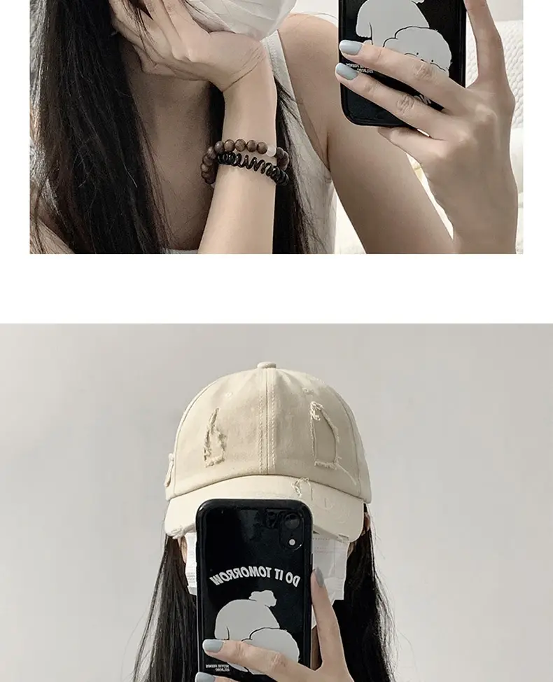 White Unisex Baseball Cap with Duckbill Design — feature 9