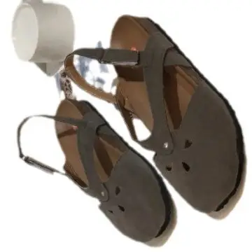 Women Cross Strap Flip Flops Plus Size Brown