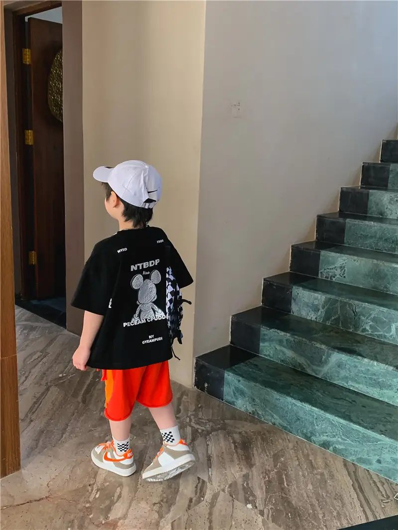 2025 Summer Boys T-Shirt White Purple Graphic Casual Top — feature 18