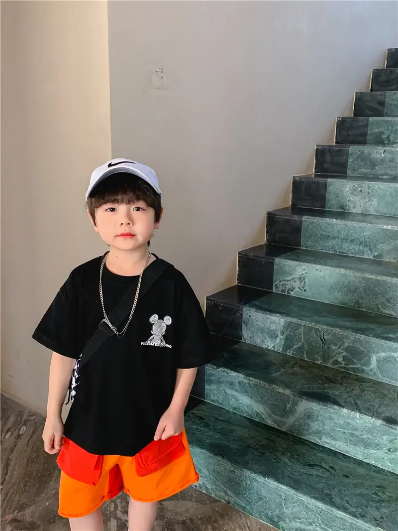 2025 Summer Boys T-Shirt White Purple Graphic Casual Top — feature 19
