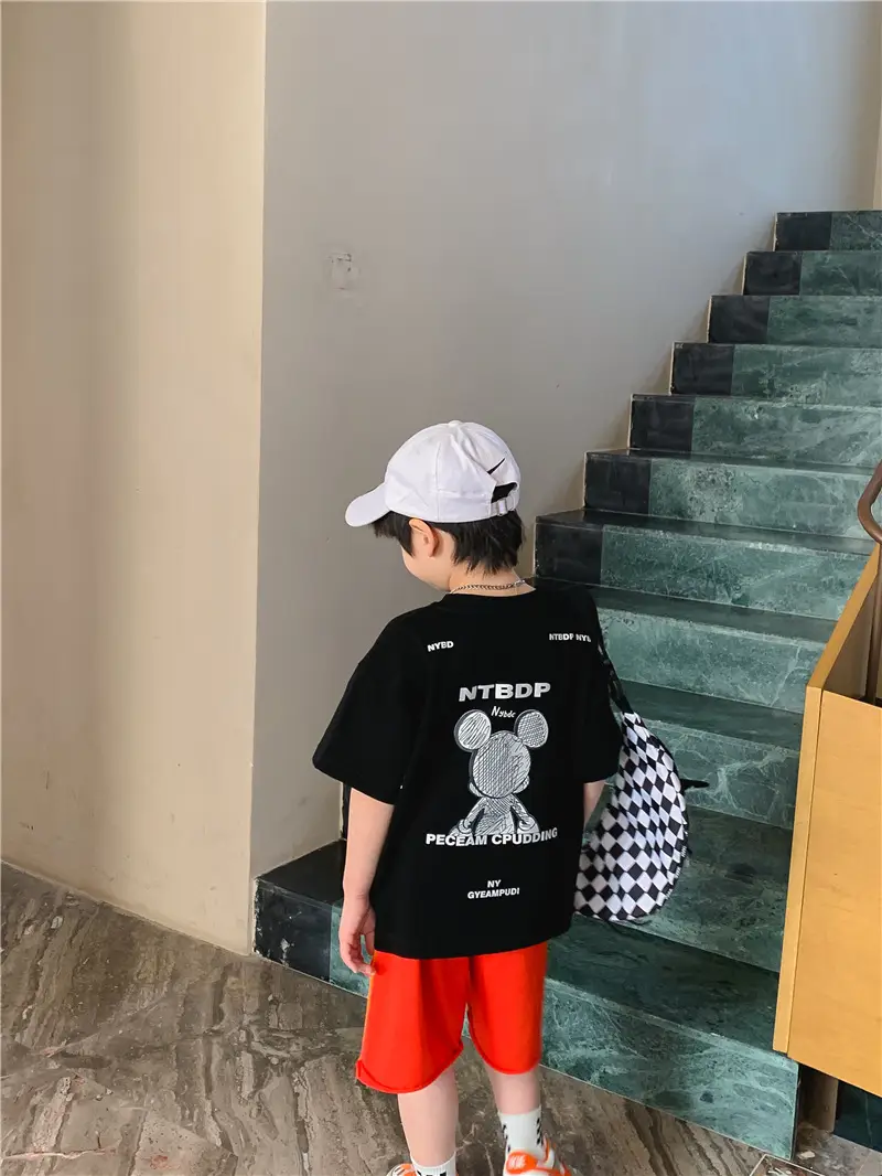2025 Summer Boys T-Shirt White Purple Graphic Casual Top — feature 21