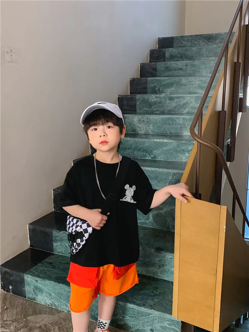 2025 Summer Boys T-Shirt White Purple Graphic Casual Top — feature 22