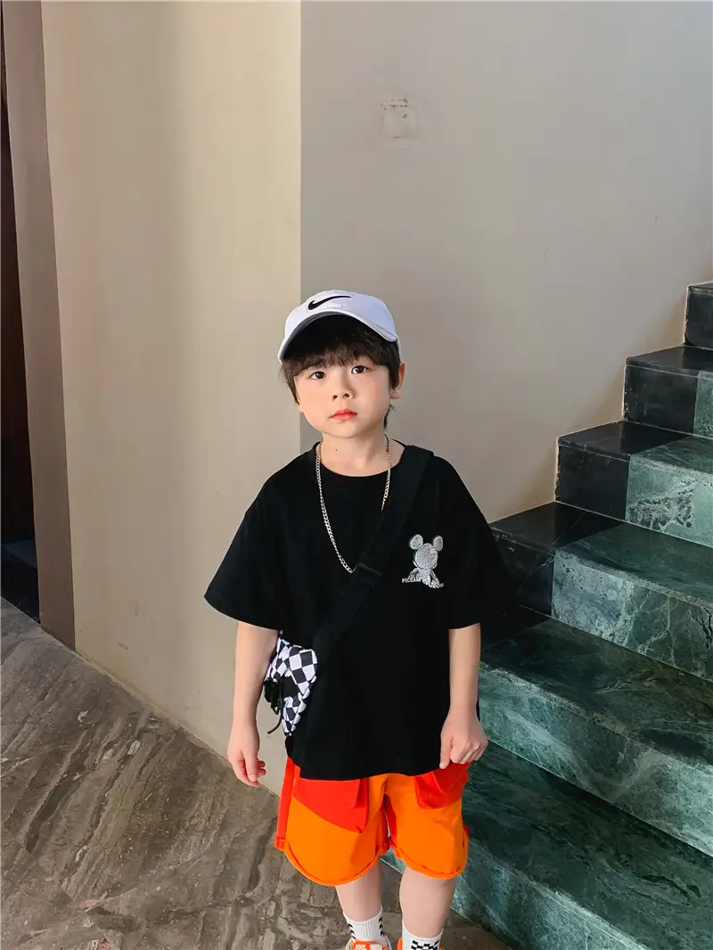 2025 Summer Boys T-Shirt White Purple Graphic Casual Top — feature 23