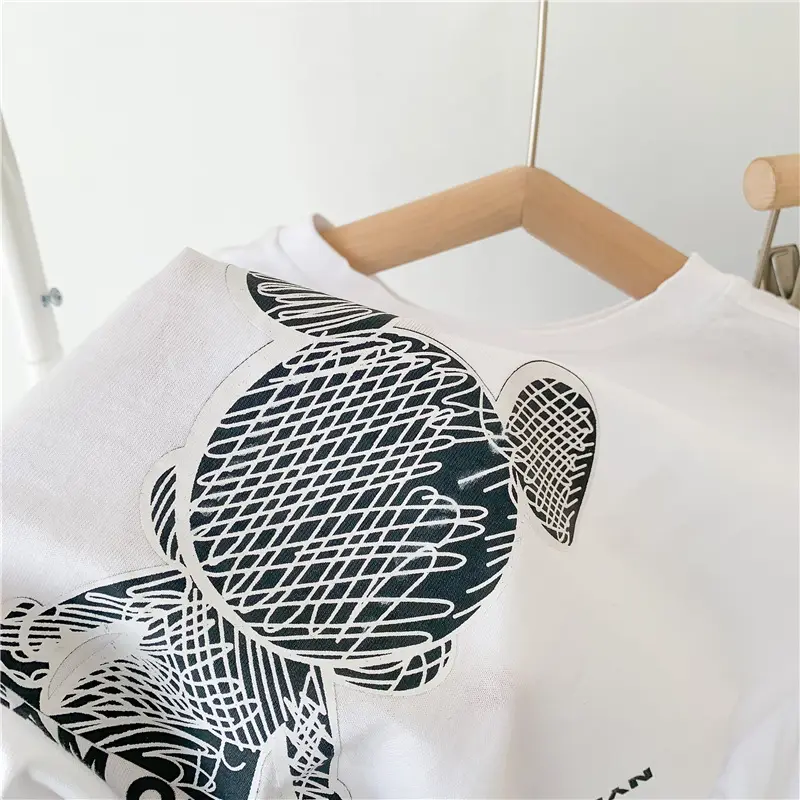 2025 Summer Boys T-Shirt White Purple Graphic Casual Top — feature 4