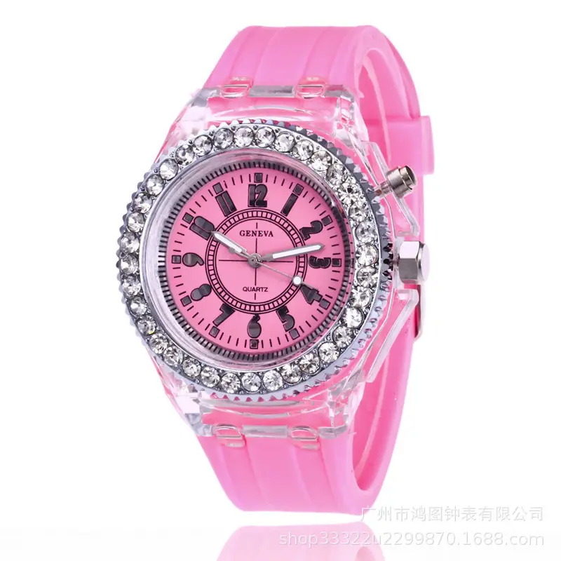 2023 Luminous Crystal Watch for Men Women White Silicone