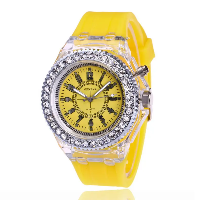 2023 Luminous Crystal Watch for Men Women White Silicone
