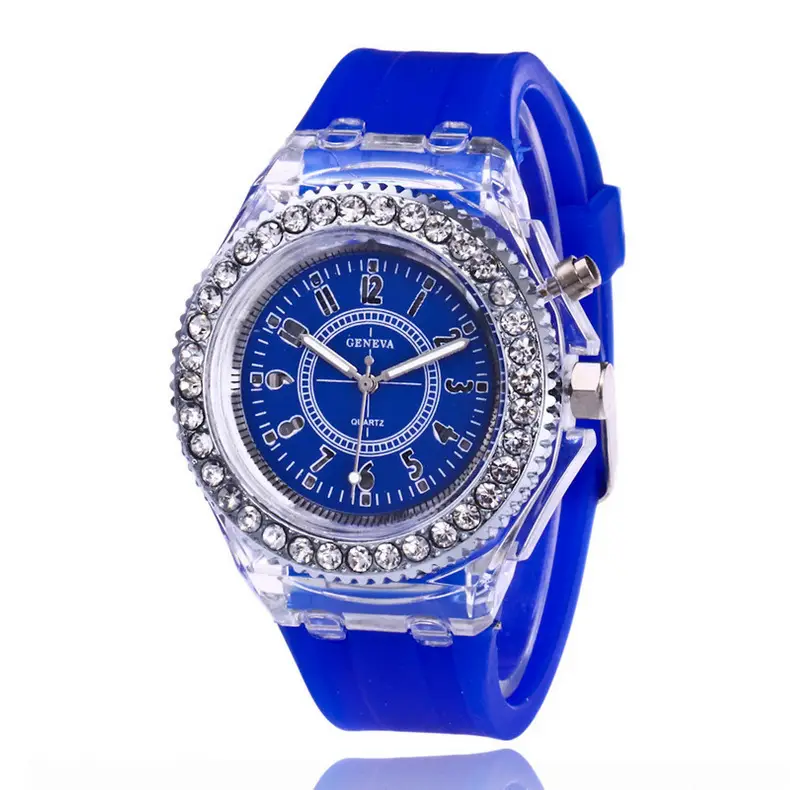 2023 Luminous Crystal Watch for Men Women White Silicone