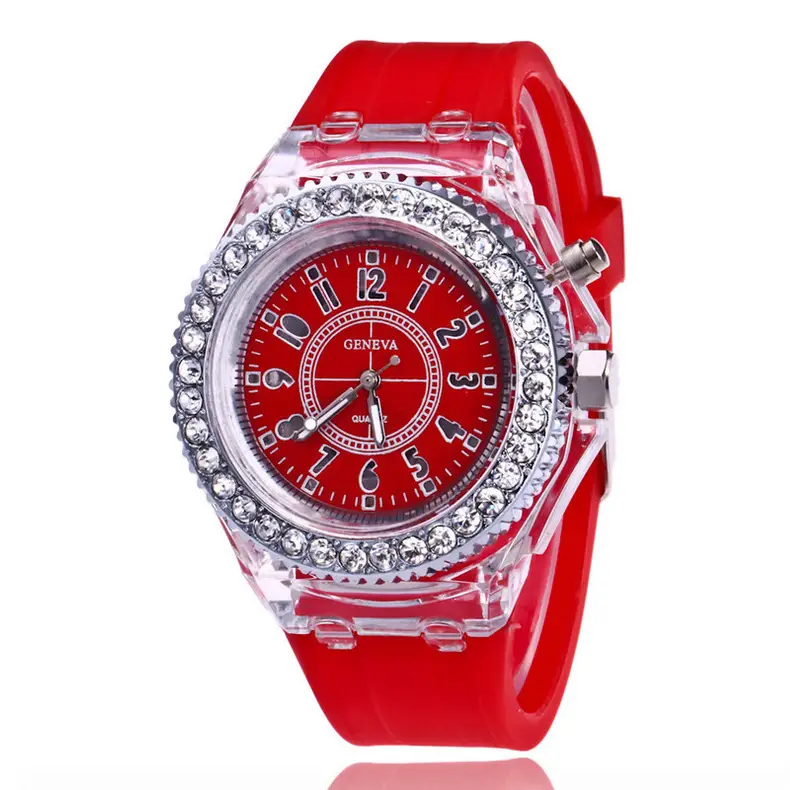 2023 Luminous Crystal Watch for Men Women White Silicone