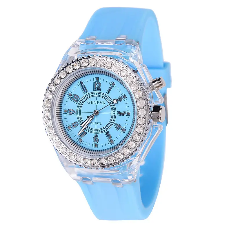 2023 Luminous Crystal Watch for Men Women White Silicone