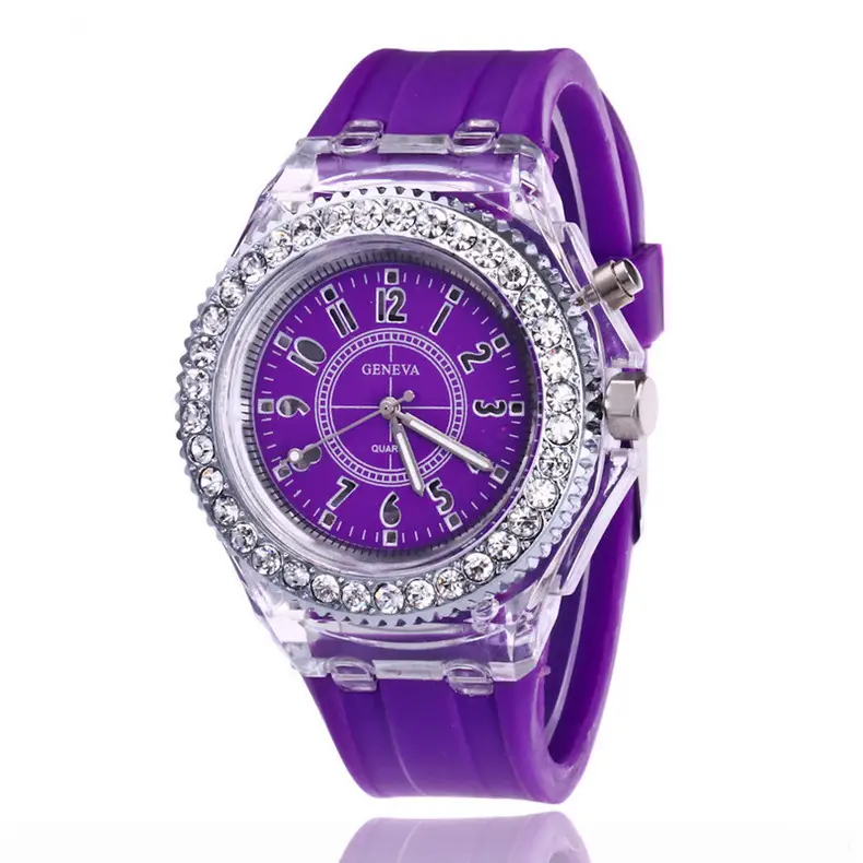2023 Luminous Crystal Watch for Men Women White Silicone